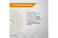Круг шлифовальный алмазный гибкий (АГШК, черепашка, 100 мм; Р50) RAGE by VIRA 558027