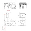 Унитаз с низким бачком Kerasan Retro 1011/1072 гориз. выпуск, хром