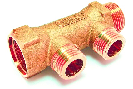 Коллектор COMAP 3/4" НР-ВР, 35 мм, с ниппелями, латунь, In1"-Out1/2 НР-3 9532343