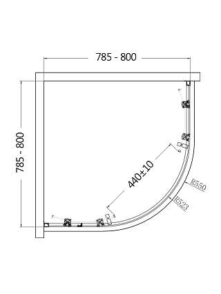 Душевой уголок AQUAme AQM3801F-8 80x80 прозрачный, хром