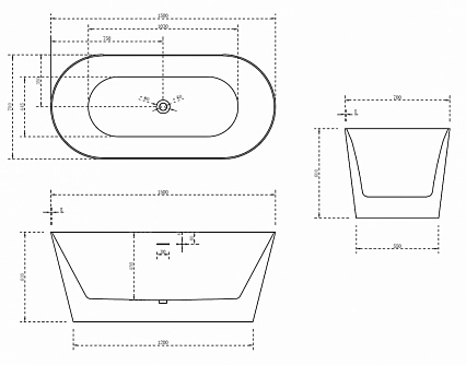 Акриловая ванна Abber AB9222-1.5 150x70