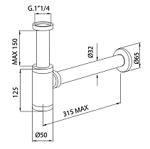 Сифон M&Z ACS40079 черный матовый