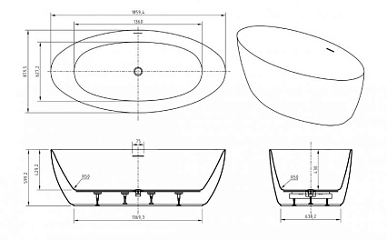 Акриловая ванна BelBagno BB707 186x88 см BB707-1860-880