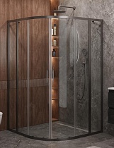Душевой уголок Cezares MOLVENO-R-22-90+30-C-GM-IV 120x120 прозрачный, оружейная сталь