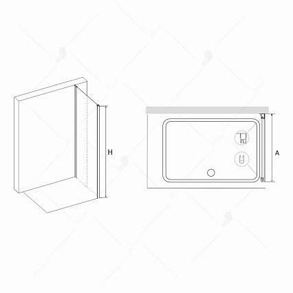 Боковая стенка RGW Z-12 80x185 хром, матовая