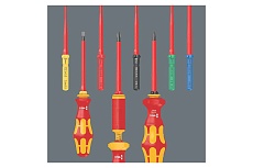 Набор насадок с отвёрткой-битодержателем WERA Kraftform Kompakt VDE 7 Universal 1 Tool Finder 7 предметов WE-006600