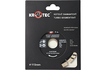 Диск алмазный турбо сегментный (115x22.2 мм) KROTEC 3801011