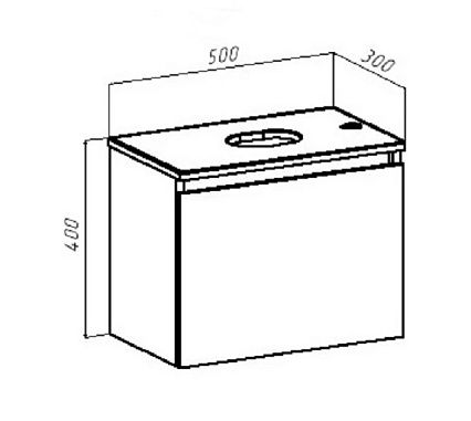 Тумба со столешницей Руно Бари 50 см