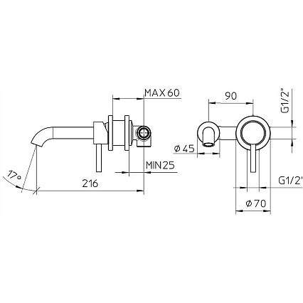 Смеситель для раковины Bossini Oki Z005302.030 хром