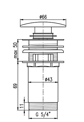 Донный клапан для раковины Rav Slezak MD0484SM