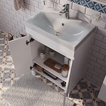 Мебель для ванной Iddis Zodiac 60 см напольная с дверцами, белый