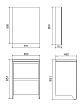 Мебель для ванной Velvex Klaufs 60 см напольная, 2 ящика, белый глянец/дерево шатанэ