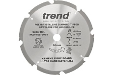Алмазный пильный диск для древесноволокнистых плит PCD 305 мм, 8 зубьев Trend PCD/FSB/3058
