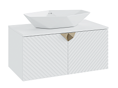 Мебель для ванной Runo Андорра 85 см со столешницей белый матовый/белый глянец