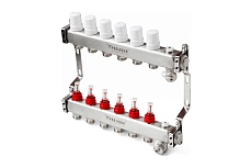 Коллекторный блок с расходомерами PRO AQUA 6 выходов, 380 мм, 1 x 3/4 V500MB.06b