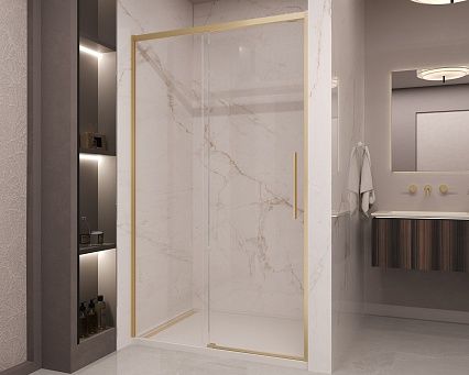Душевая дверь Vincea Stella VDS-1ST130CLG 130x200 брашированное золото, прозрачная