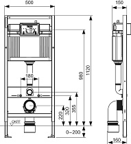 Инсталляция для унитаза TECE Base K440921 (4в1) с кнопкой смыва хром глянцевый