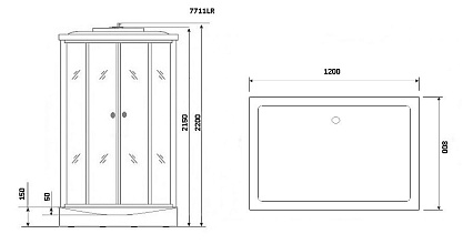 Душевая кабина Niagara Luxe NG-7711WL 120x90 L, белый