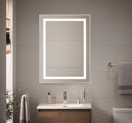 Зеркало BelBagno SPC-KRAFT-600-800-SENS-AL 60x80 см сенсорный выключатель, сатин
