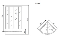 Душевая кабина Timo Standart T-6600SF Silver Fabric 100x100, без г/м, матовые стекла, хром