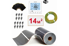 Плёночный электрический тёплый пол ТеплоСофт 14м.кв. с wi-fi терморегулятором плёнка 14м.кв./wi-fi