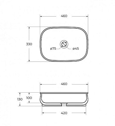 Раковина Cezares CZR-6605 46 см белый