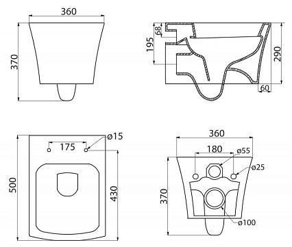 Подвесной унитаз BelBagno Regina BB104CH