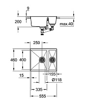 Кухонная мойка Grohe K500 31648AT0 55.5 см серый гранит