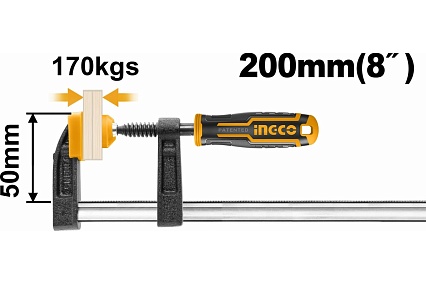 F-образная струбцина Ingco 50x200 мм HFC020502