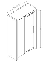 Душевая дверь AQUAme AQM4201F-10 100x195, прозрачное, хром