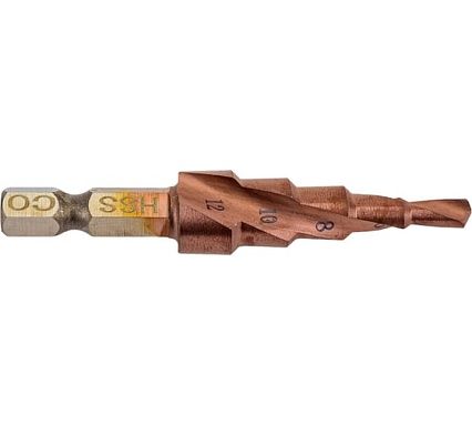 Сверло ступенчатое по металлу Extreme COBALT 4-12 мм, 5 ступеней РОСОМАХА 705001