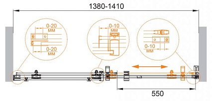 Душевая дверь Cezares Stylus STYLUS-O-M-BF-1-140-C-Cr 140x195 прозрачная