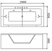 Акриловая ванна WeltWasser WW HB Konigs 150x80 WT с г/м