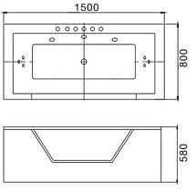 Акриловая ванна WeltWasser WW HB Konigs 150x80 WT с г/м