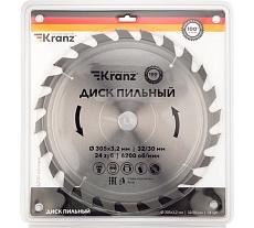 Диск пильный по дереву 305x32/30 мм, 24 зуба Kranz KR-92-0134