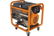 Генератор Carver PPG-11000DE дизель, LT-1100F, 8,5/9,5 кВт, 220 В, бак 20л, э/старт, колеса, медь 01.020.00025