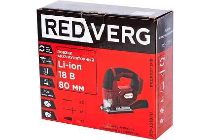 Аккумуляторный лобзик Redverg RD-JS18/U без аккумулятора, без з/у 6672878