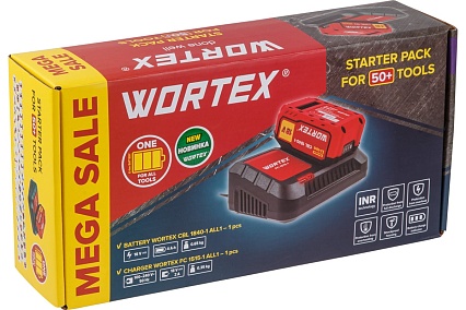 Набор Wortex аккумулятор 4 А ч, зарядное устройство 1x2 А ALL1, в коробке 1329412