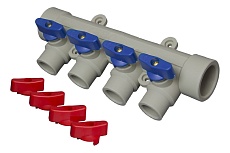 Коллектор TEBO PPR, 25x20, 4 выхода, серый 031091253