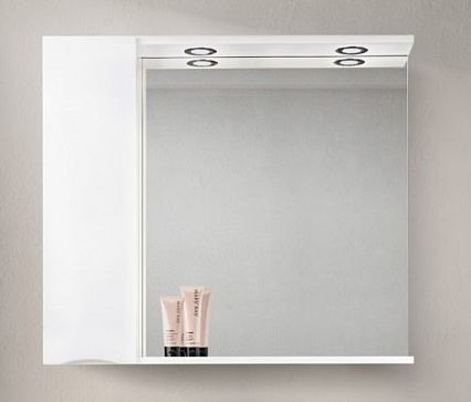 Зеркальный шкаф BelBagno MARINO-SPC-900/750-1A-BL-P-L 90 см, левосторонний, Bianco Lucido