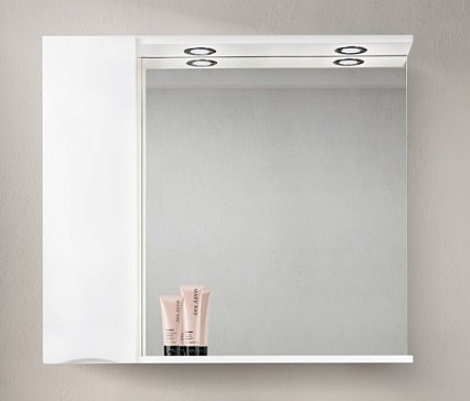 Зеркальный шкаф BelBagno MARINO-SPC-900/750-1A-BL-P-L 90 см, левосторонний, Bianco Lucido