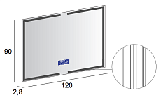 Зеркало Cezares 120x90 см с радио, датчик температуры, антипар 45064