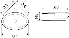 Раковина WeltWasser AISBACH 5010 36 см, 10000003871 белый глянец