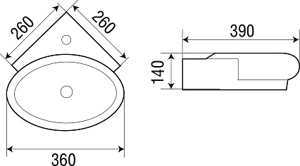 Раковина WeltWasser AISBACH 5010 36 см, 10000003871 белый глянец