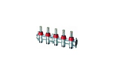 Запорный коллектор с расходомерами FAR 1", 4 отвода 3/4" EUROKONUS FK 3980 13404