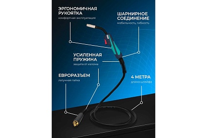 Горелка MW-15AK 4 м, Air/Euro Оберон XL002.0450