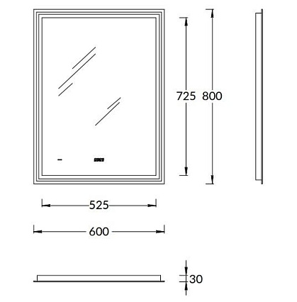 Зеркало Kerama Marazzi Tecno 60x80 TE.mi.60 с подсветкой, антипар