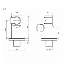 Шланговое подключение AQUAme Siena AQM8714GM оружейный металл