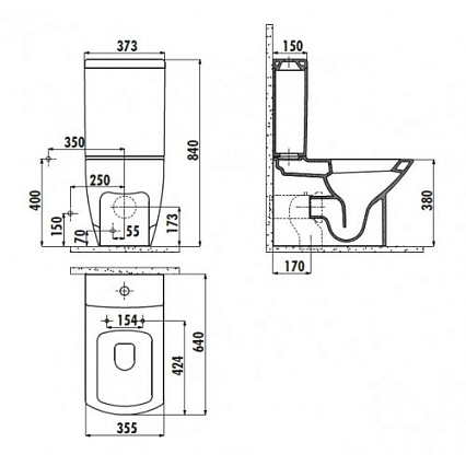 Бачок для унитаза Creavit Thor TH410-00CB00E-0000