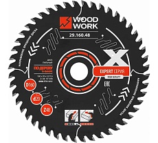 Диск пильный WOODWORK Эксперт 160x2.2/1.6x20 мм, Z=48 A=10 ATB=10 29.160.48